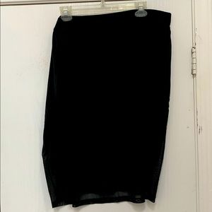 Sheer overlay Black Pencil Skirt